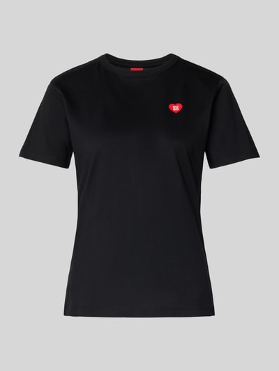 HUGO Regular fit T-shirt van puur katoen, model 'DAMACIA' Zwart - 2