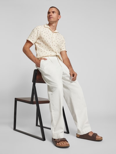 Casual Friday Slim fit vrijetijdsoverhemd met all-over motief, model 'Anton' Offwhite - 3