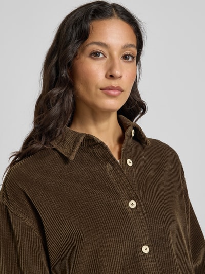 American Vintage Relaxed Fit Hemdbluse aus Cord Modell 'PADOW' Schoko 3