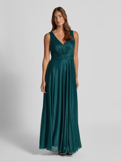 Christian Berg Cocktail Sukienka wieczorowa z tasiemką w talii Ciemnozielony melanż 4