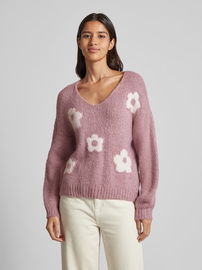 ZABAIONE Strickpullover mit gerippten Abschlüssen Rosa 4