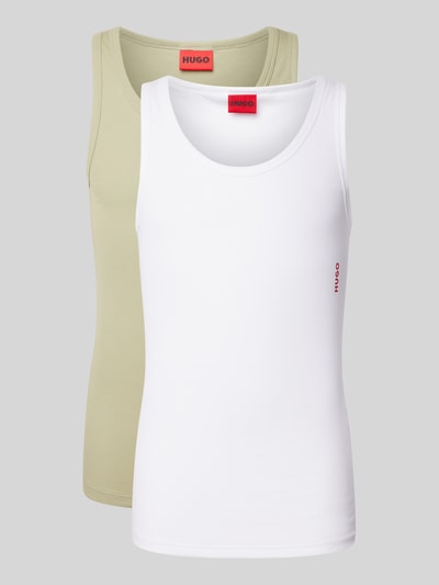 HUGO Tanktop mit Label-Print im 2er-Pack Oliv 1