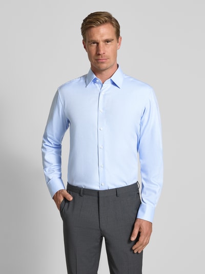 ETERNA Modern Fit Businesshemd mit Knopfleiste Bleu 4