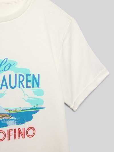 Polo Ralph Lauren Teens T-shirt z nadrukiem z logo Złamany biały 2