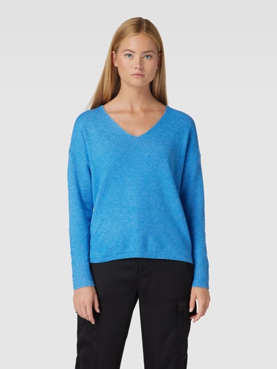 Only Gebreide pullover met V-hals, model 'RICA LIFE' Bleu - 4