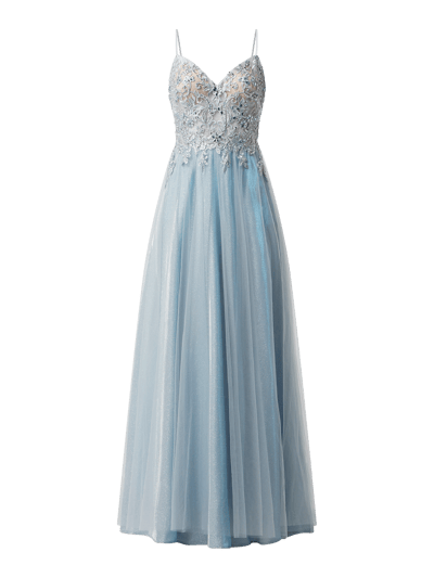 Luxuar Abendkleid mit ornamentalen Stickereien  Hellblau 2