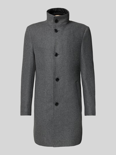 BOSS Slim Fit Wollmantel aus Woll-Mix Modell 'HYDE' Mittelgrau 2