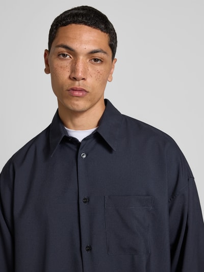 Marni Regular Fit Freizeithemd aus reiner Schurwolle Marine 3