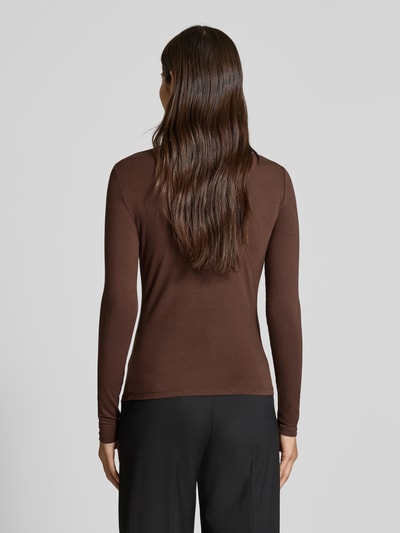 Weekend Max Mara Regular fit shirt met lange mouwen van viscosemix, model 'MULTIF' Donkerbruin - 5