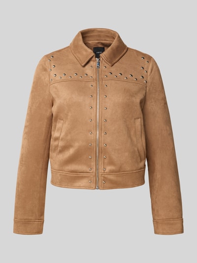 Zero Jacke in Leder-Optik mit Nietenbesatz Hellbraun 2
