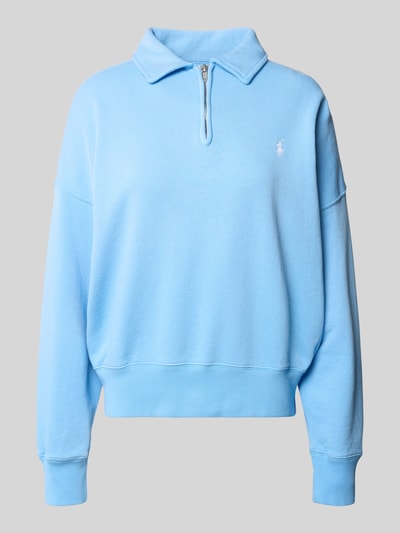 Produktfoto, Comfort Fit Troyer aus Baumwoll-Mix von Polo Ralph Lauren, efekt: jednolity kolor, krój comfort fit, detal z logo, mieszanka bawełny