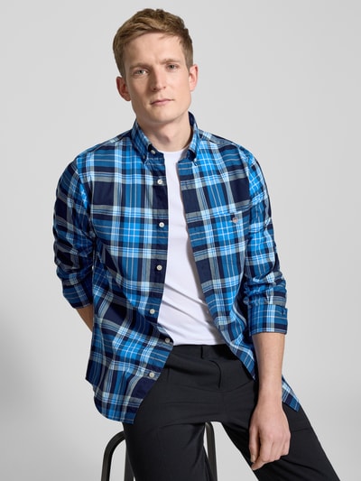 Gant Regular Fit Freizeithemd mit Label-Stitching Royal 3