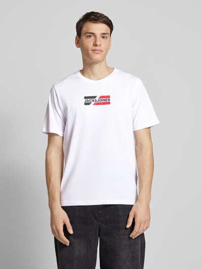 Jack & Jones T-Shirt mit Label-Print Modell 'CORP' Weiss 4