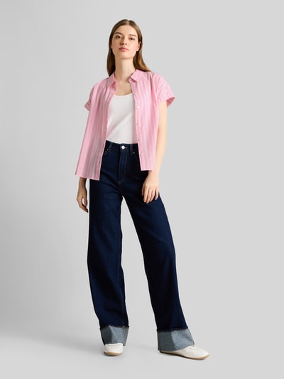 Tom Tailor Denim Relaxed Fit Bluse aus reiner Baumwolle Pink 1