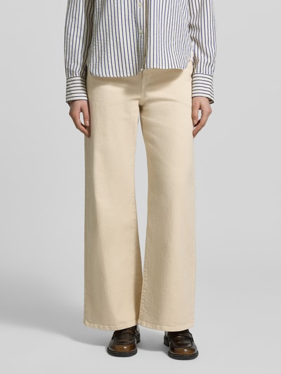 Weekend Max Mara Regular Fit Wide Leg Jeans aus Baumwoll-Mix Modell 'MEDINA' Sand 4
