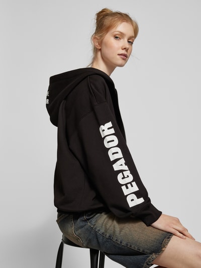 Pegador Oversized sweatjack met labelprint, model 'VINYA' Zwart - 3