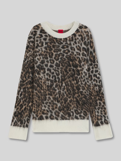HUGO Loose Fit Strickpullover mit Alpaka-Anteil Modell 'SERATU' Hellbraun 2