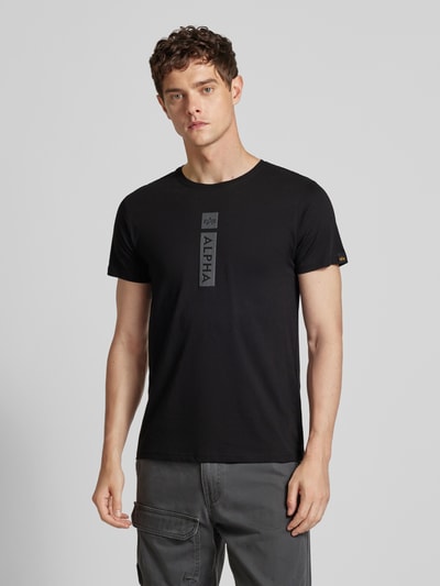 Alpha Industries T-shirt z nadrukiem z logo Czarny 4