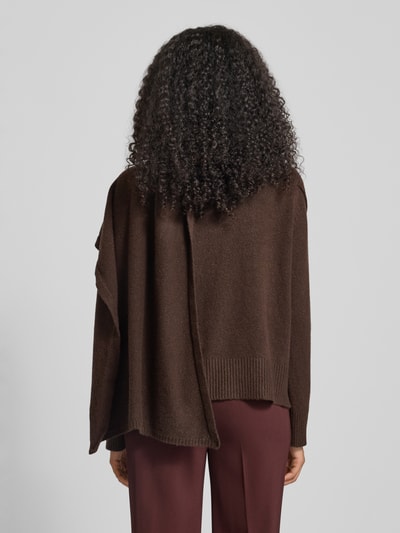 Jake*s Collection Strickpullover mit Schal Dunkelbraun 5