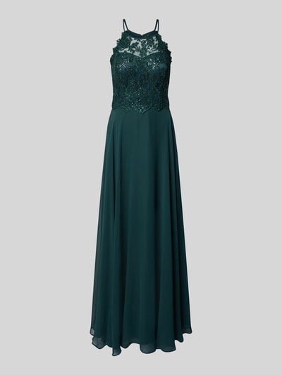 V.M. Avondjurk met kant en cut-out op de rug Donkergroen - 2