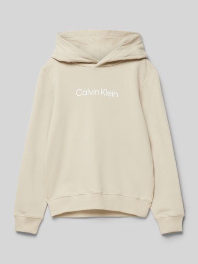 Calvin Klein Jeans Hoodie mit Label-Print Beige 1