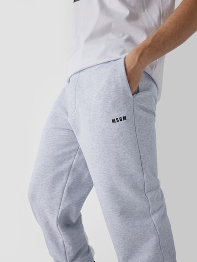 MSGM Sweathose mit Label-Print Hellgrau meliert 3