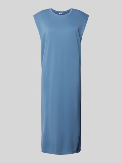 mbyM Knielange jurk met kapmouwen, model 'Stivian' Rookblauw - 2