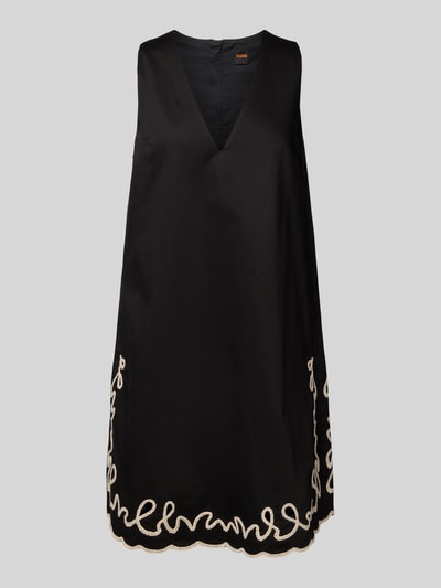 BOSS Orange Sukienka mini z dekoltem w serek model ‘Dembrolai’ Czarny 2