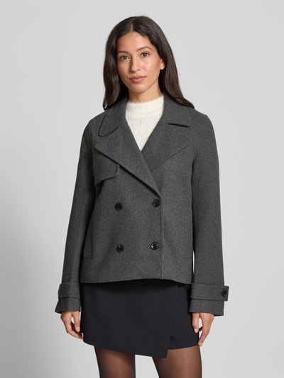 Samsøe Samsøe Jacke aus Woll-Mix mit Reverskragen Modell 'MARTA' Dunkelgrau Melange 4