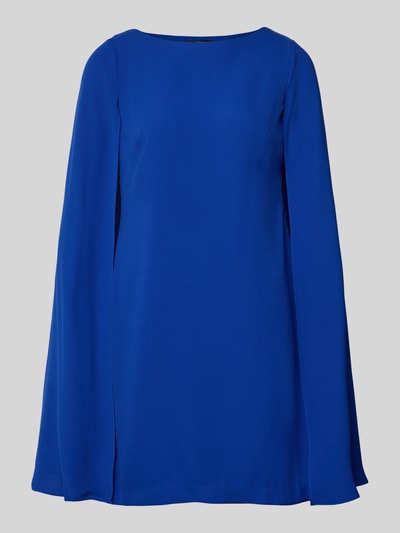 Produktfoto, Cocktailjurk met ronde hals, los model, onderjurk, model 'PETRA' van Lauren Ralph Lauren, kleur intens blauw, gladde textuur.