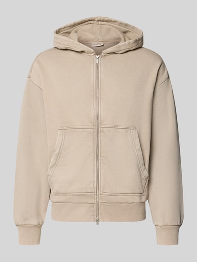 Produktfoto, Sweatjacke aus Baumwoll-Mix mit Kapuze Modell 'SPENCER' von Redefined Rebel, beige, Relaxed Fit, geteilte Kängurutasche, Zweiwege-Reißverschluss, gerippte Bündchen, langärmelig, glatte Textur