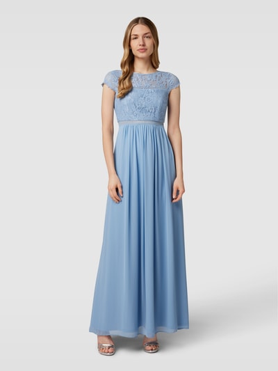 Jake*s Cocktail Abendkleid mit floraler Spitze Bleu 4