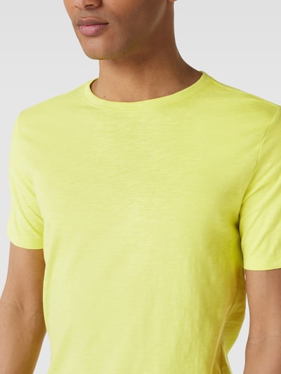 Lindbergh T-Shirt mit Rundhalsausschnitt Neon Gelb 3