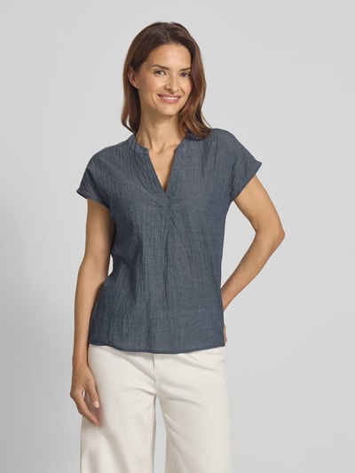 OPUS Bluzka z dekoltem w serek model ‘Famita’ Ciemnoniebieski 4