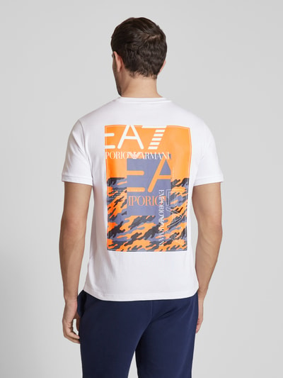 EA7 Emporio Armani T-Shirt mit Label-Print Weiss 5