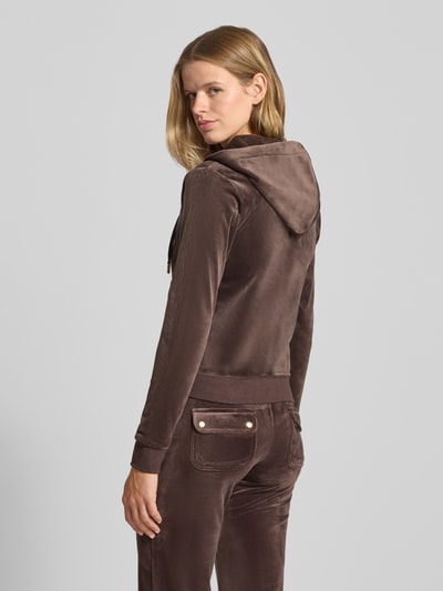 Juicy Couture Bluza rozpinana z wyhaftowanym logo model ‘ROBERTSON’ Ciemnobrązowy 5