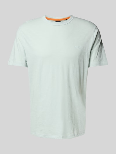 BOSS Orange T-shirt met labelprint, model 'Tegood' Lichtblauw - 2