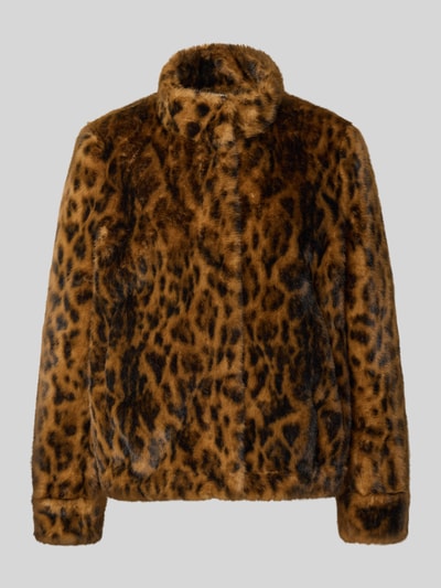 Guess Jacke aus Kunstfell mit Eingrifftaschen Modell 'LUNA' Mittelbraun 2