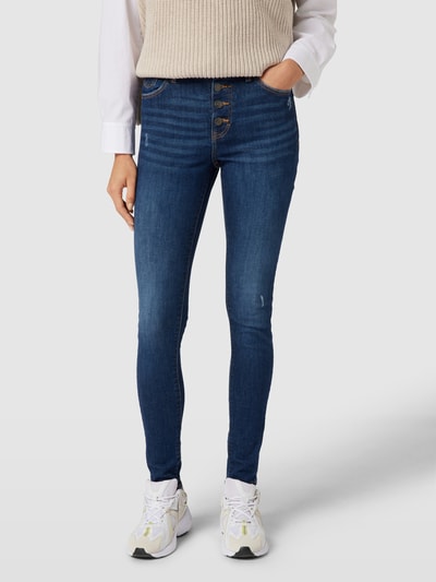 Esprit Jeansy o kroju skinny fit z efektem znoszenia Ciemnoniebieski 4