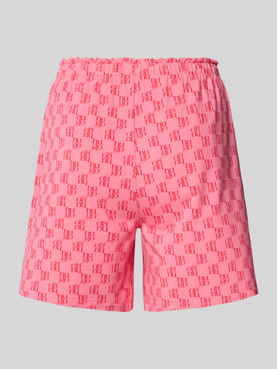 Produktfoto, Regular Fit Pyjama Shorts aus Modal-Mix mit Baumwoll-Anteil von HUGO, Optik:Allover-Muster mit Animal-Print in Pink, elastischer Bund und Tunnelzug, Materialverarbeitung: Stretch.