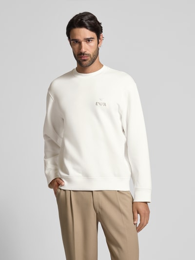 Emporio Armani Sweatshirt mit Label-Stitching Offwhite 4