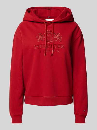 Tommy Hilfiger Hoodie met labelstitching Donkerrood - 2