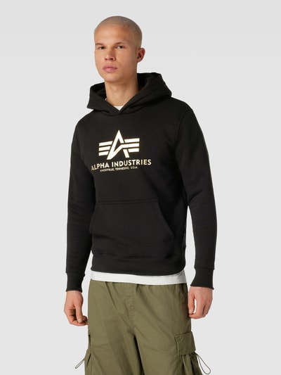 Alpha Industries Hoodie mit Label-Print Black 4