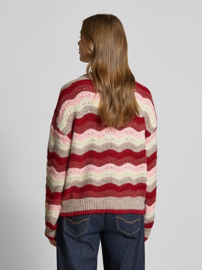 VERO MODA Relaxed Fit Strickpullover mit Woll-Anteil Modell 'DOJA' Rot 5