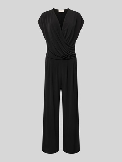 Productfoto, zwarte 'Jumpsuit in Wickel-Optik mit V-Ausschnitt' van ROBE LÉGÈRE, regular fit, materiaal-mix met stretch, dames jumpsuit