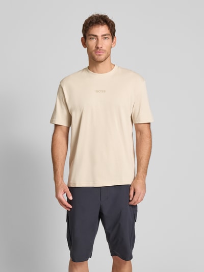 BOSS Green T-Shirt mit Label-Print Beige 4