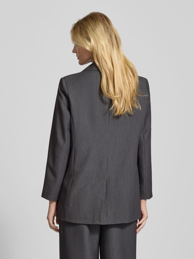 Only Relaxed fit lange blazer met viscose, model 'HATTIE-LANA' Antraciet gemêleerd - 5