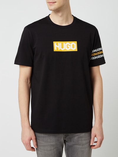 HUGO T-shirt z bawełny model ‘Dake’ Czarny 4