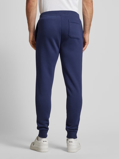 Polo Sport Slim fit sweatpants met labelprint Donkerblauw - 5