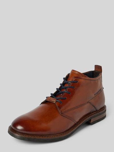 bugatti Derby schoenen van leer met labelprint, model 'Lobo' Cognac - 1